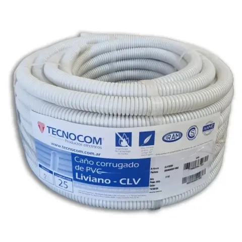 Caño corrugado de PVC para instalación eléctrica Tecnocom