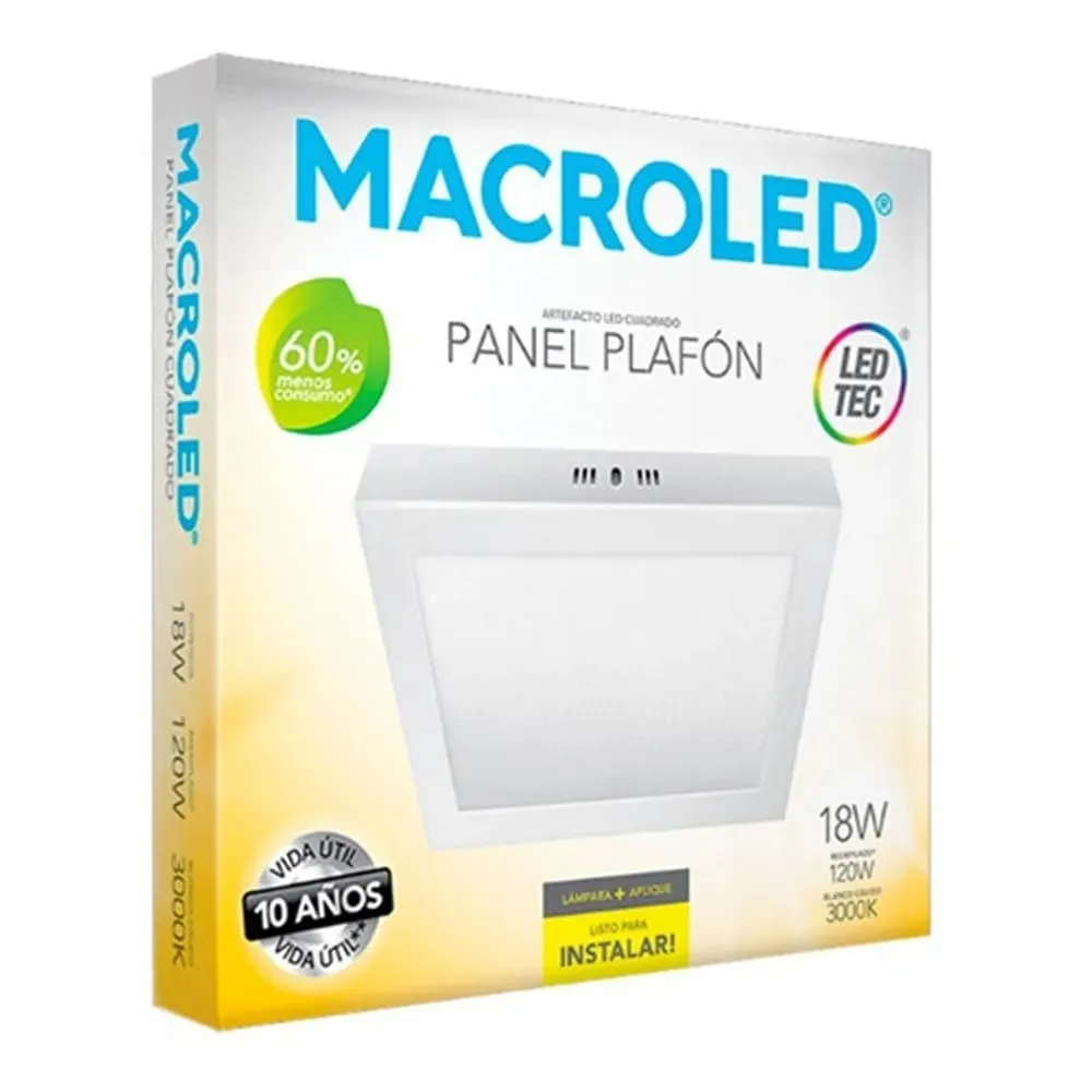 Panel LED cuadrado de aplicar Macroled